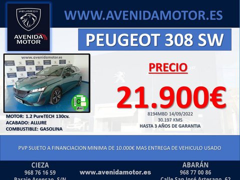 Coches Segunda Mano Peugeot 308 Puretech 130Cv S&S Man Allure En Murcia