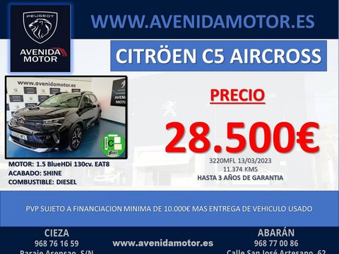 Coches Segunda Mano Citroën C5 Aircross Bluehdi 130Cv S&S Eat8 Shine Pack En Murcia