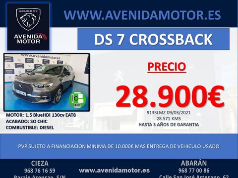Coches Segunda Mano Ds Ds7 Crossback 1.5 Bluehdi De 130Cv Auto. Chic En Murcia