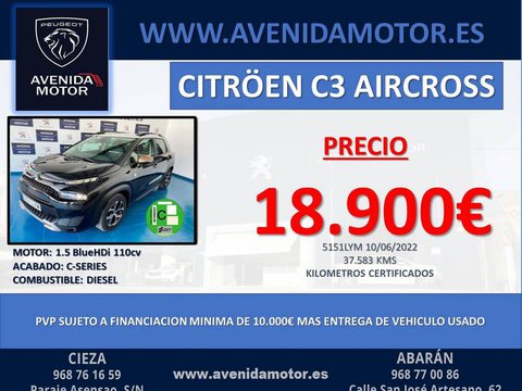 Coches Segunda Mano Citroën C3 Aircross C-Series Bluehdi 81Kw (110Cv) S&S En Murcia