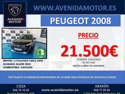 Coches Segunda Mano Peugeot 2008 1.2 Puretech 130Cv S&S Eat8 Allure Pack En Murcia