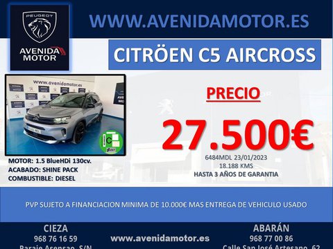 Coches Segunda Mano Citroën C5 Aircross Bluehdi 130Cv S&S Shine Pack En Murcia