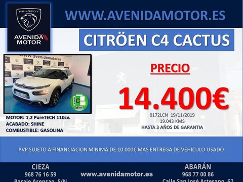Coches Segunda Mano Citroën C4 Cactus Shine Puretech 110 S&S En Murcia