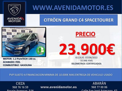 Coches Segunda Mano Citroën Grand C4 Spacetourer Feel Puretech 96Kw (130Cv) S&S 6V En Murcia