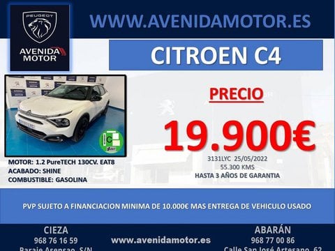 Coches Segunda Mano Citroën C4 Shine Puretech 130 S&S Eat8 En Murcia