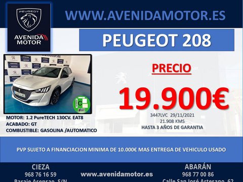 Coches Segunda Mano Peugeot 208 1.2 Puretech 130Cv Eat8 Gt En Murcia