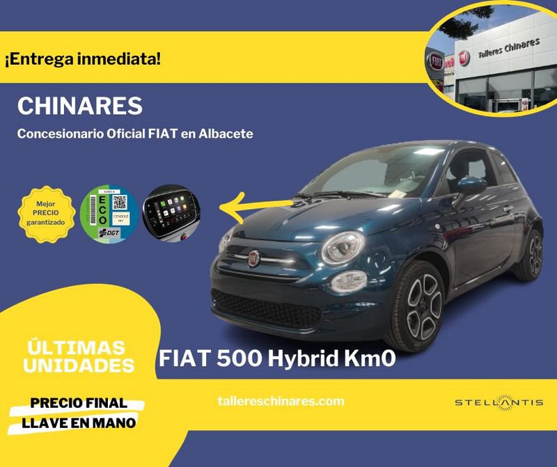 Fiat 500 Gasolina 1.0 Hybrid 70cv Club Km 0 en la provincia de Albacete - Talleres Chinares